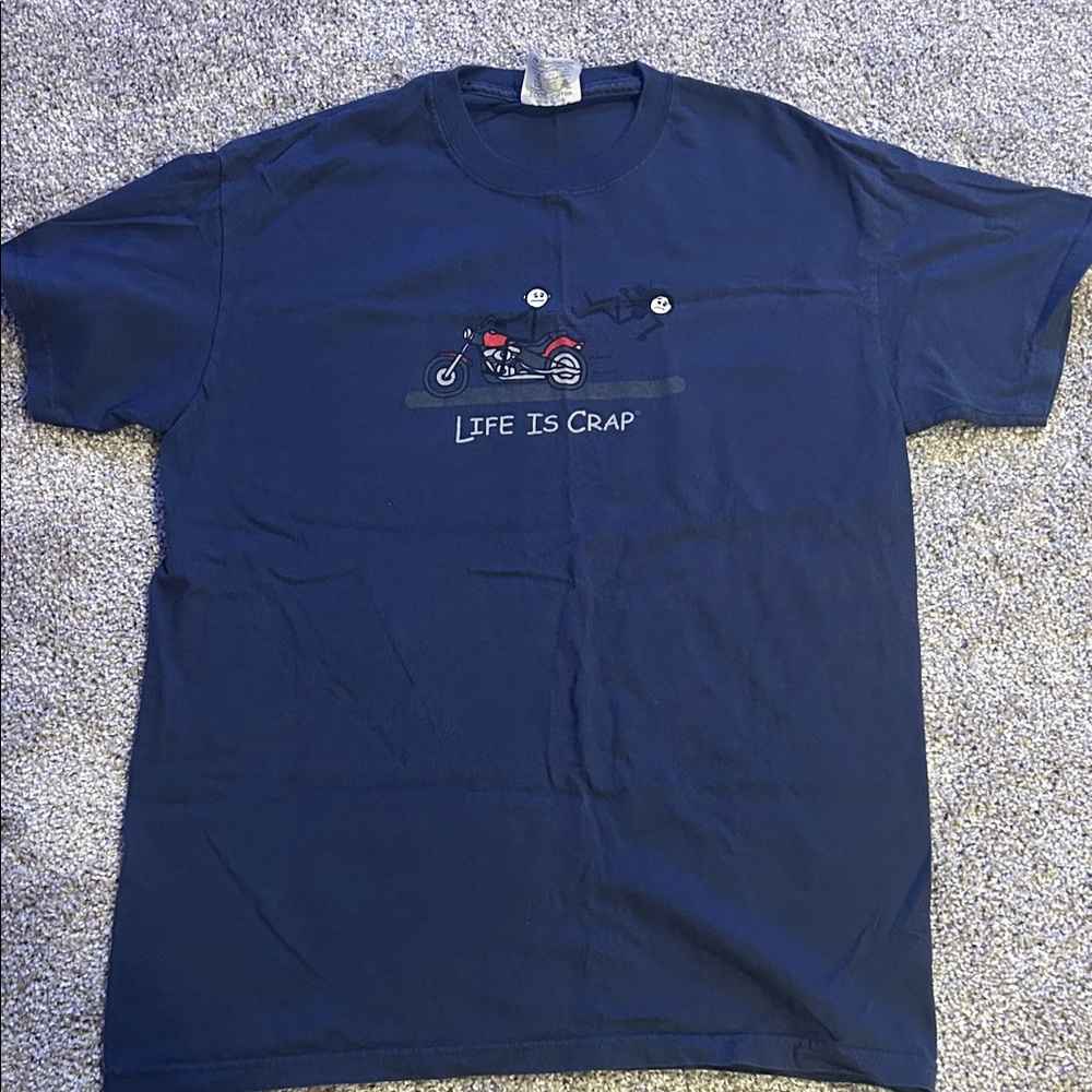 Life is Crap Navy Blue T-Shirt